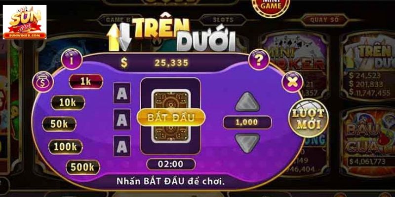 Tham gia khuyến mãi game bài Trên Dưới tại Suwin không lo hết tiền